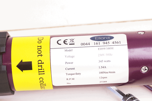 Ellard Tubular Motor for Roller Shutters ED59/100NM 100Nm with Manual Override - Picture 2 of 2