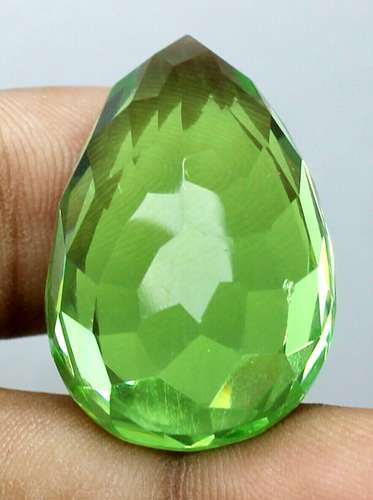 AAA+ 77.65 Ct. Large Green Peridot Pear Cut Loose Gemstone Gift for Women/Her - Picture 6 of 10