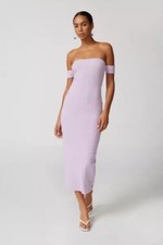 Urban Outfitters Spencer Off-The-Shoulder  SIZE S Knit Midi Dress Lavender
