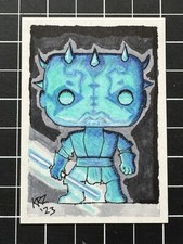 Star Wars Funko Pop Grail Holographic Darth Maul Glow Artist Sketch Trading Card