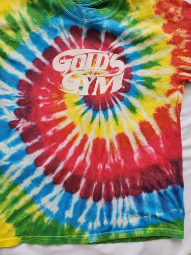 Vintage Golds Gym Tie Dye T shirt Adult Mens Size L Made In USA - Picture 3 of 8
