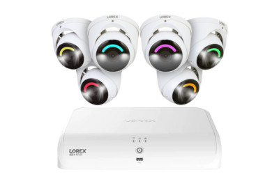 Lorex 4K+ 12MP 6 IP Dome Camera NVR System Wired and Fusion Wi-Fi - 2TB Storage