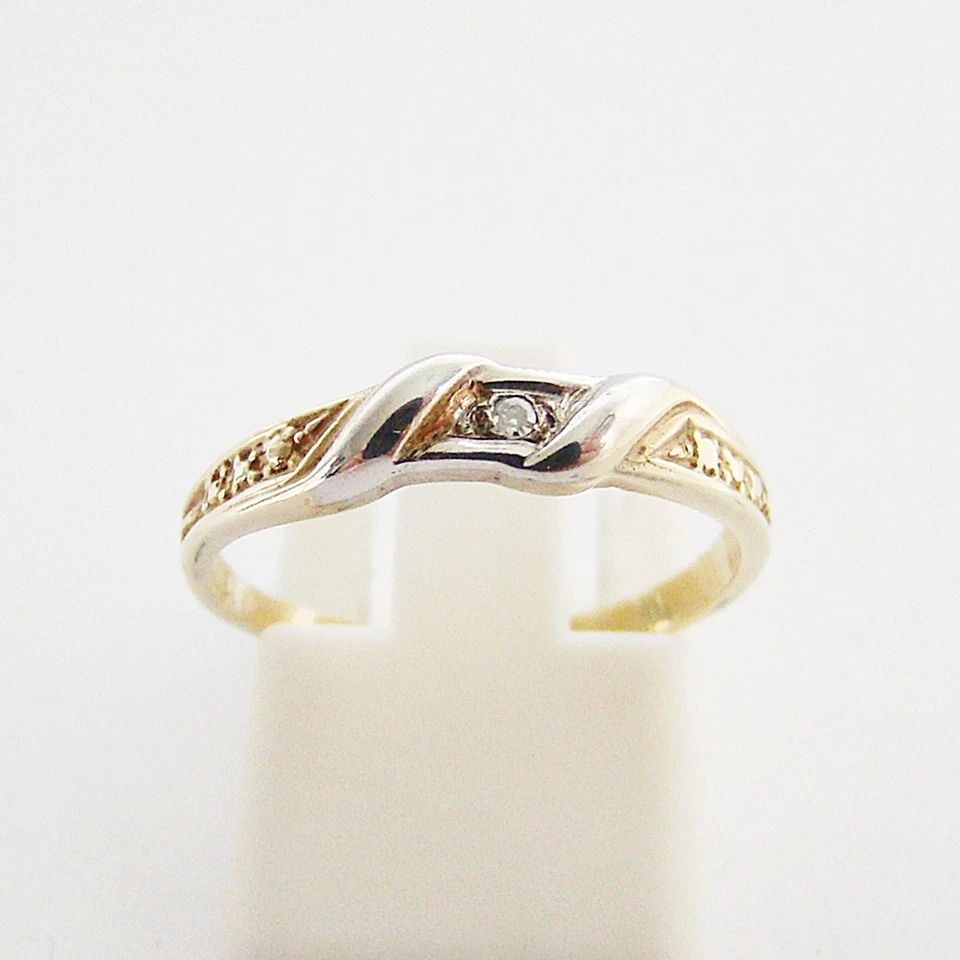 Ring Gold 333er Diamant Goldringe 8 kt bicolor Goldschmuck Edelsteine - Bild 1 von 3
