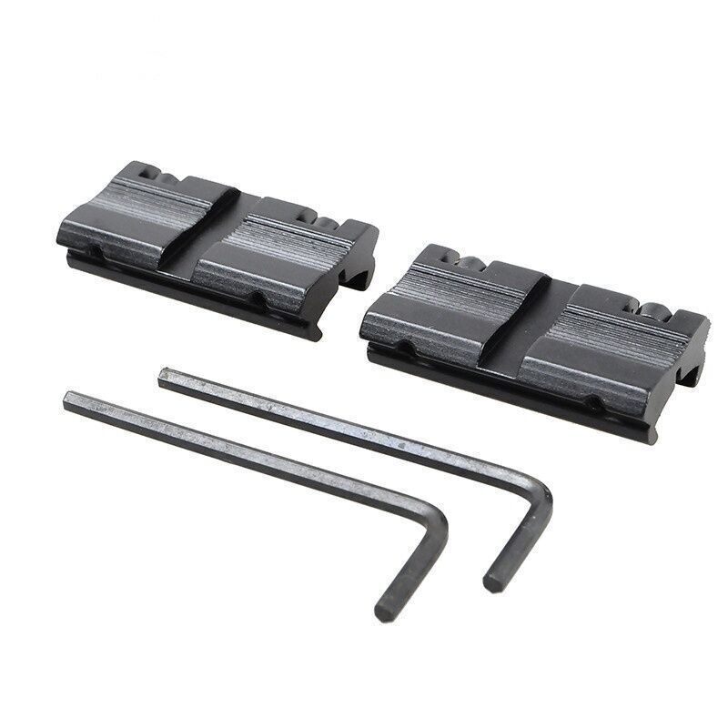 2-Pack 11mm to 20mm Picatinny Weaver Dovetail Scope Riser Mount Adapter