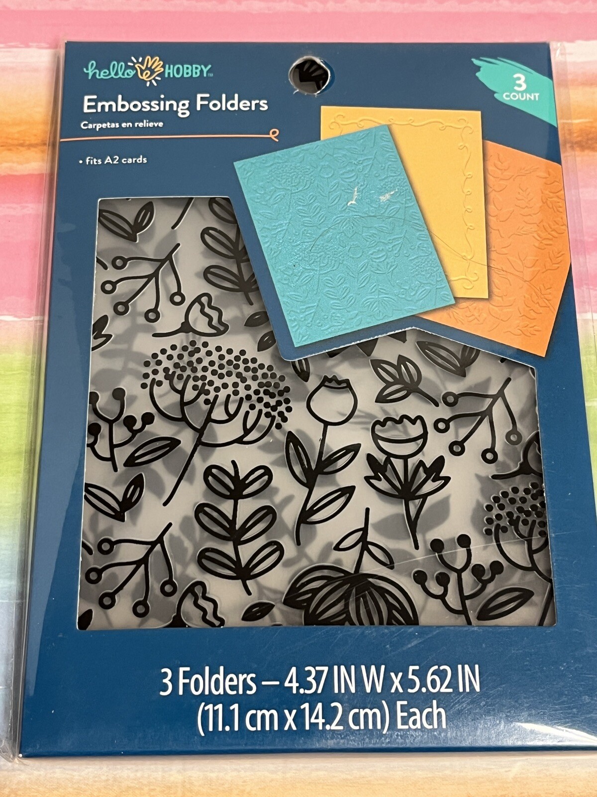 NEW Hello Hobby Embossing Folders fits A2 cards package of 3