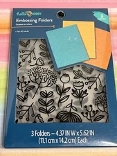NEW Hello Hobby Embossing Folders fits A2 cards package of 3