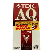 TDK Revue Blank VHS Tape T-120 Standard Grade 6 Hours 5 Pack New Sealed