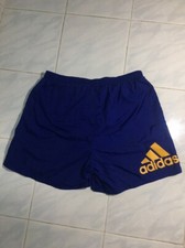 Vtg 80s Adidas West Germany Trefoil Retro Oldschool Nylon Shorts Pants Blue XL