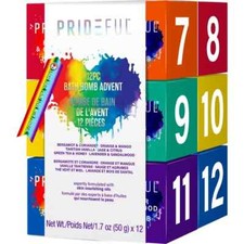 Prideful 12 Pack Bath Fizzers Advent Set  50gm X12 Prideful Bath Bomb Set NEW