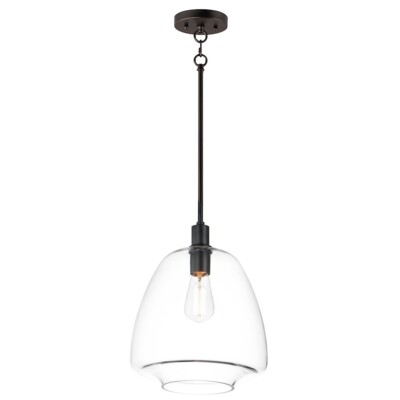 Maxim Lighting Babylon 11.5'' 1-Light Pendant, Black/Clear - 11116CLBK