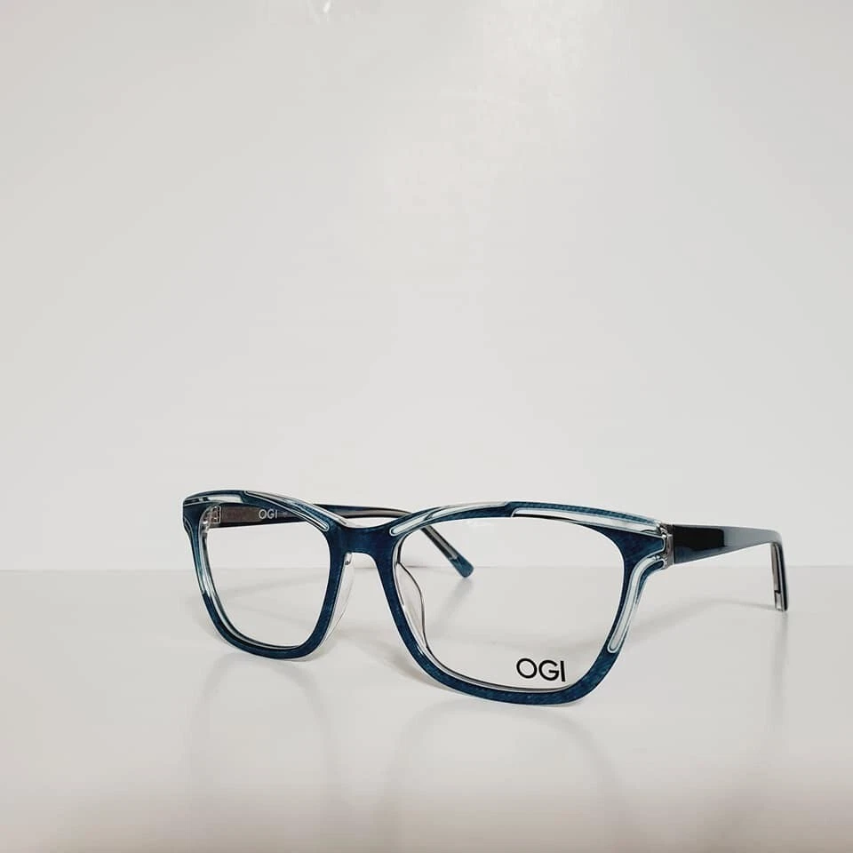 Monturas y estuche de gafas de diseñador OGI Emerald 53-17-140 para mujer hechas en Japón Foto 2 de 4