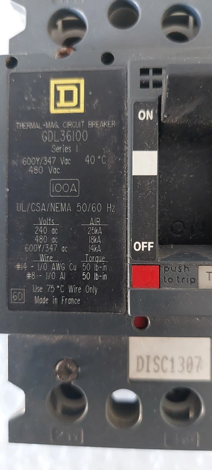 Square D - GDL36100 - Caja Moldeada - Usado - Imagen 3 de 4