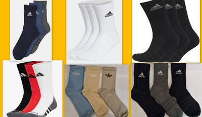 Adidas Performance Crew gepolsterte Sportsocken 3er Pack UK 6-8 -8-10-10-12 .(Box W)