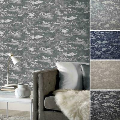 Arthouse Patina Struktur Beton Tapete Schwer Vinyl Glitzer Metallic