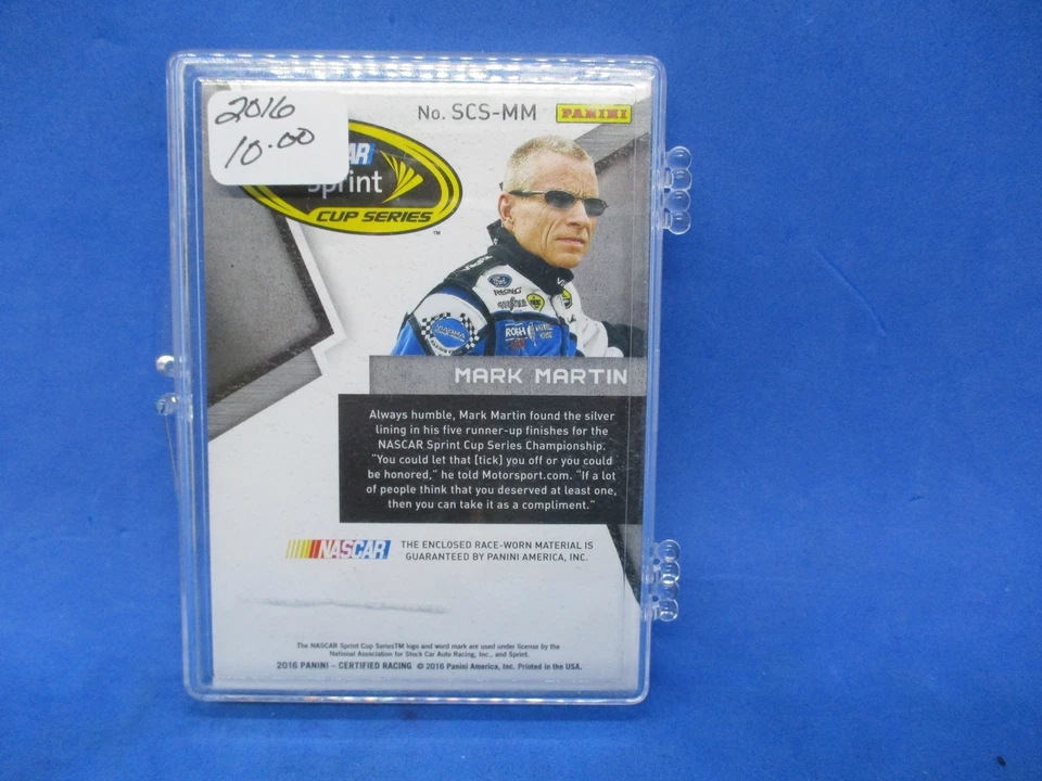 Mark Martin 86/99 2016 Panini Swatches Memorabilia Scs/mm - Image 2 of 2