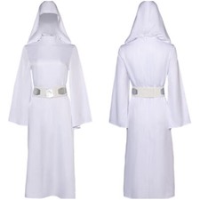 Star Wars Prinzessin Leia Cosplay Kostüm Halloween Karneval Damen Kleid Anzug