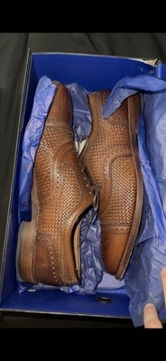Allen Edmonds Strand Weave Woven Wingtip Brogue Oxford Brown 10D 2456