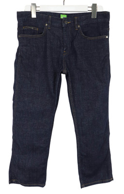 HUGO BOSS 020 Slim Fit Jeans Herren W32/~L22 Zip Fly Blau Stretch Raw Denim