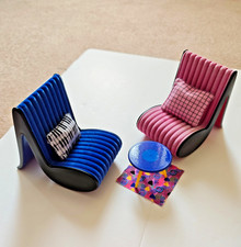 LOL Surprise dolls music room chairs cushions coffee table and rug