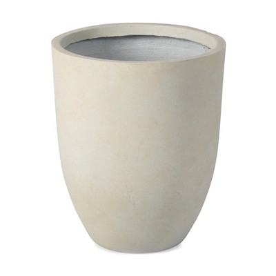 Ash & Ember 18'' Laurel Satin Ivory Planter, Fiberstone Composite