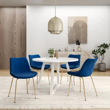 Roundhill Avant 5-Piece Round Dining Set, Trestle Dining