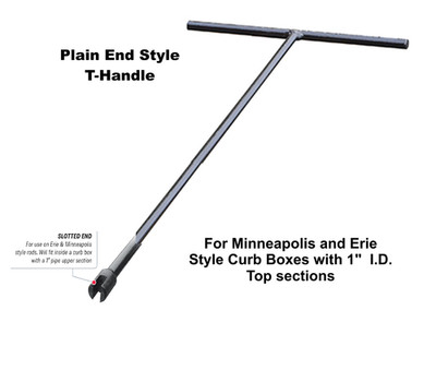 4' Curb Valve Shutoff Key for 1'' I.D. Erie or Minneapolis Style type top section