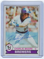 1979 BREWERS Charlie Moore signed card Topps #408 AUTO Autographed Milwaukee