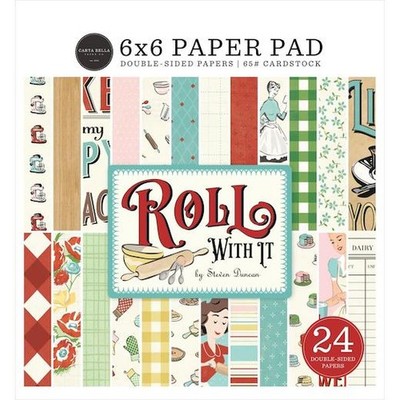Carta Bella Rolle damit 6 Zoll x 6 Zoll doppelseitige Papierunterlage 24 Stück