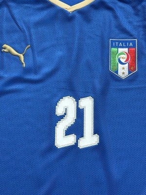 2008 Italy Home Jersey #21 Pirlo Medium Puma Soccer Euro Legend
