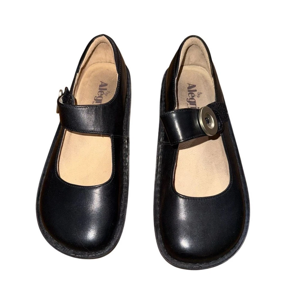 Zapatos Mary Jane Alegria Paloma Mujer Cuero Negro Talla 6.5-7 EU 37 corcho pal-601 Foto 4 de 4