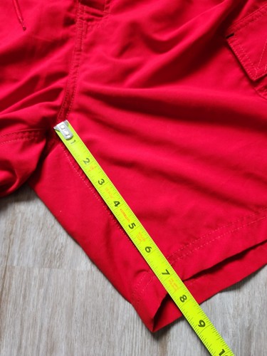 Nautica Red Swim Trunks Pockets Mesh Lining Drawstring Men's Size Medium - Picture 10 of 11