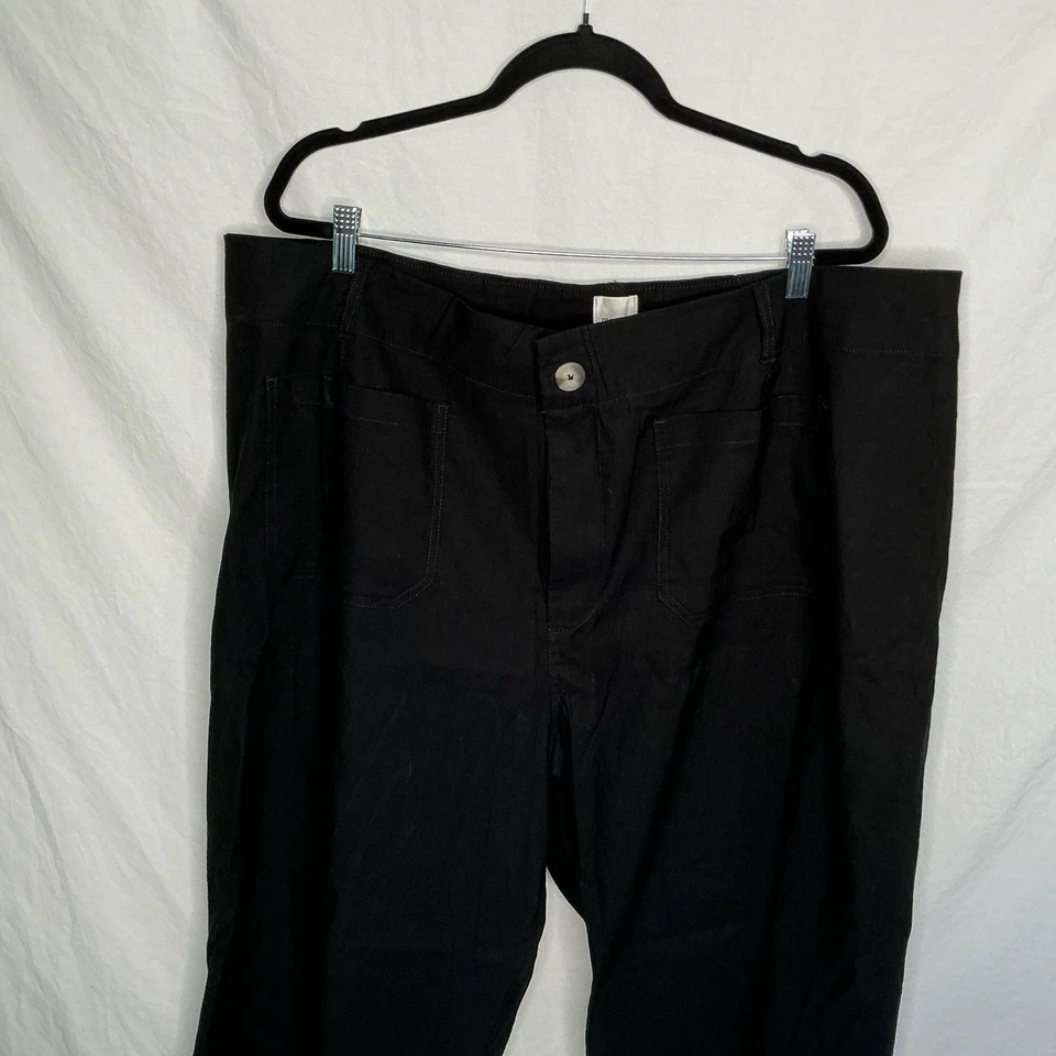 Maeve Anthropologie Colette Pants Womens 26W Black Linen Wide Leg Crop Lagenlook - Image 2 of 4