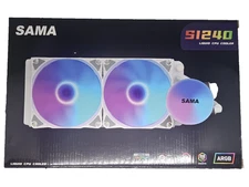 SAMA SI240 White CPU Liquid Cooler 240mm AIO Radiator ARGB PWM Fan for Intel AMD