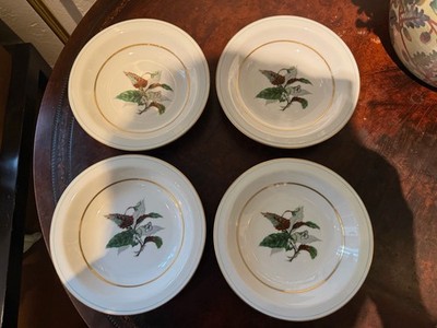 Imperial Fine China Japan 168   Set of 4 Salad/Dessert Plates   Floral Gold Trim