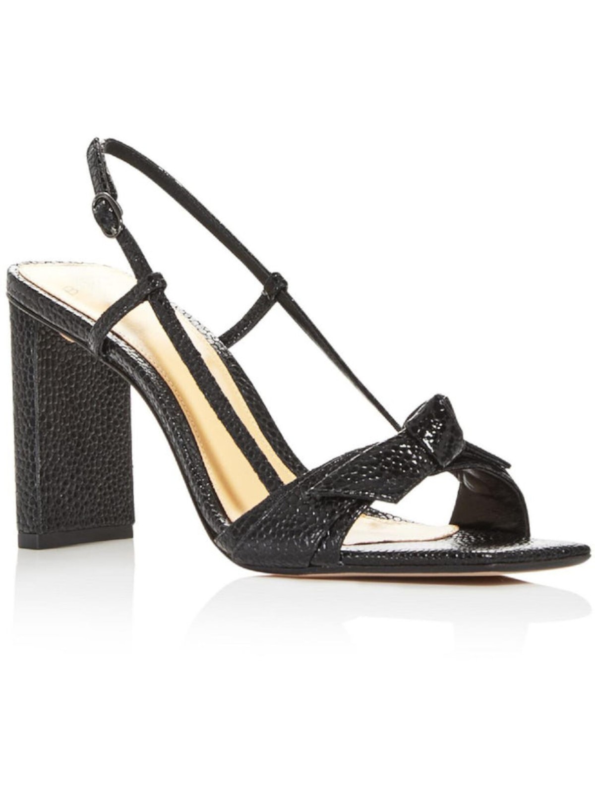 ALFRED DUNNER Womens Black Snake Clarita Block Heel Leather Slingback Sandal 8