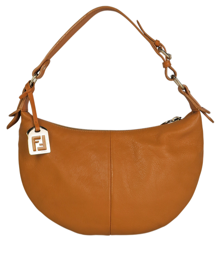Fendi Half Moon Orange With Gold Hardware Shoulder Hobo Bag