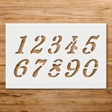 Stylized Numeric Characters Wall Art Reusable Plastic Stencil - StencilAir
