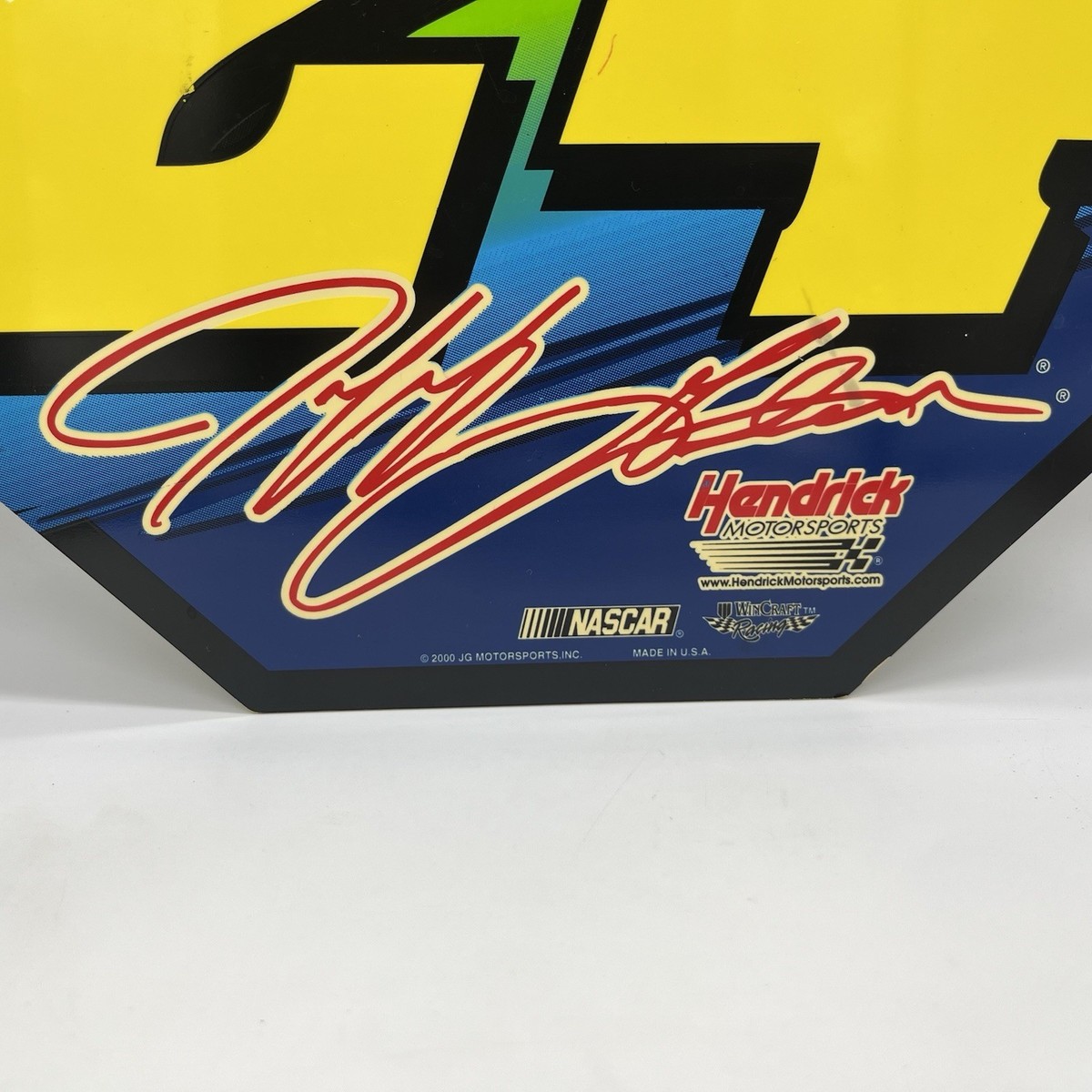 Vintage Jeff Gordon 24 Pit Stop Hard Plastic Sign Hendrick