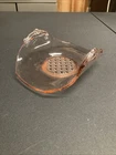 Vtg 30s Sm Pink Depression Glass Tidbit Sandwich Serving Plate Handles Curved
