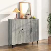 Sideboard Anrichte Sonoma Grau 90X34X80 Cm Holzwerkstoff Wohnzimmer