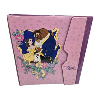 Vintage Disney Beauty & The Beast Binder Finder Trapper w/Tablet & Folders Pink
