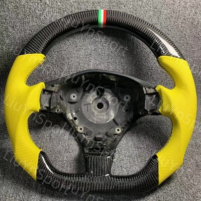 Yellow Leather Real Carbon Fiber for Maserati GT Geberit Levante Steering Wheel