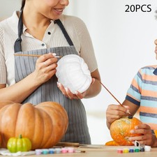 20x White Artificial Pumpkins Party Paintable Home Decorative Foam Pumpkins