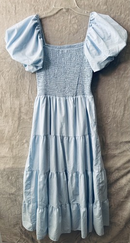 Vestido Prettygarden Para Mujer Manga Abullonada Mediana Calado en Niveles Midi Forrado Bolsillos - Imagen 3 de 15