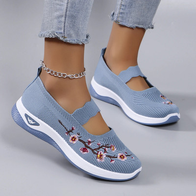 Damen Sommerschuhe Mesh Atmungsaktiv Flach Freizeit Sneaker Leicht Sportlich