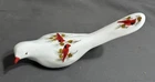 Vtg white milk glass FENTON Bird Happiness HAND PAINTED Cardinal V. HENDRICKS