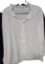White Ruffled Trim Blouse
