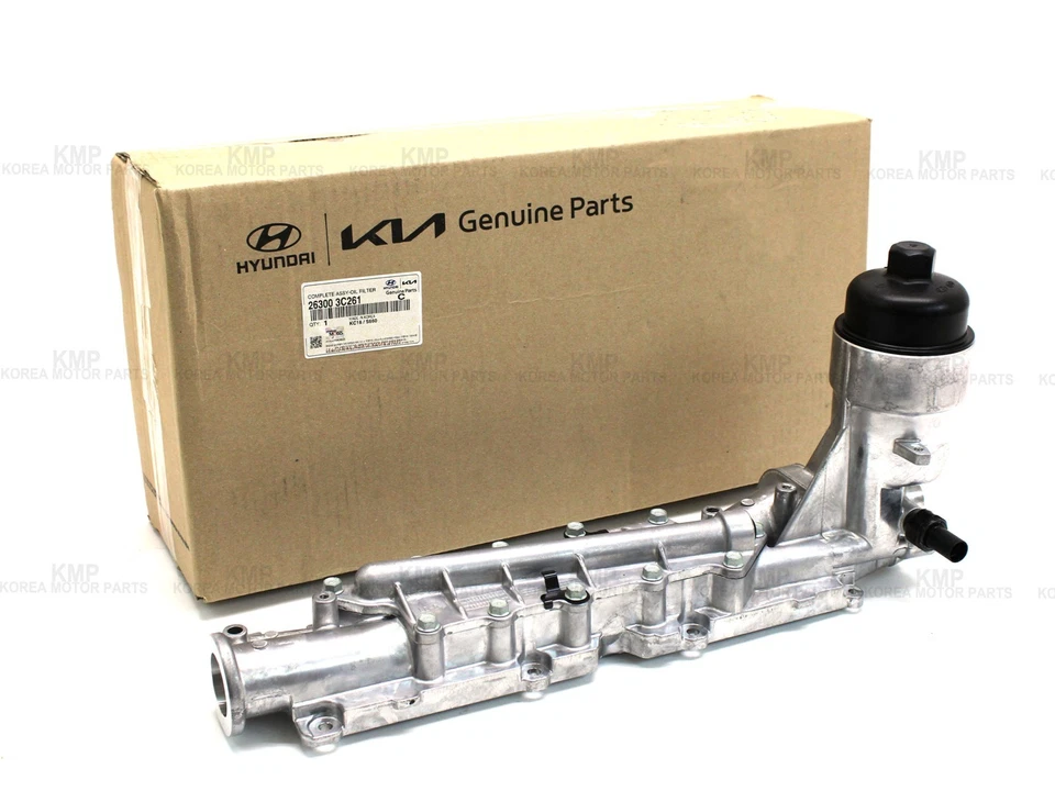 ⭐Carcasa de filtro de aceite genuino para 09-12 Genesis Veracruz Borrego 3,8 L 26300-3C261 Foto 2 de 4