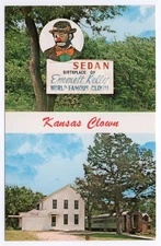 1960s Chrome - Emmett Kelly "Weary Willie" World Famous Clown - Sedan, Kansas