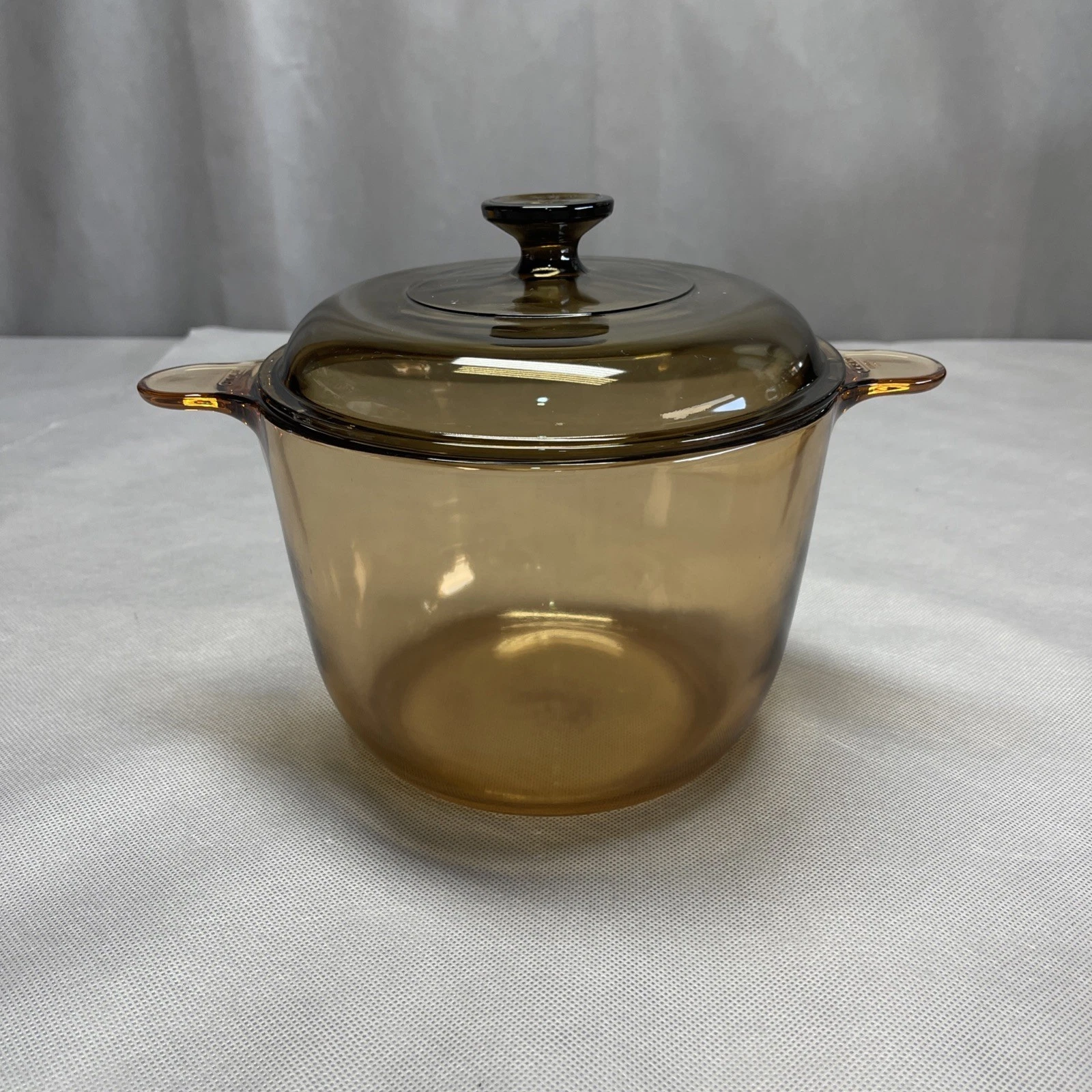 Visions Amber Glass By Corning 3.5 L Dutch Oven Stockpot w/Pyrex Lid